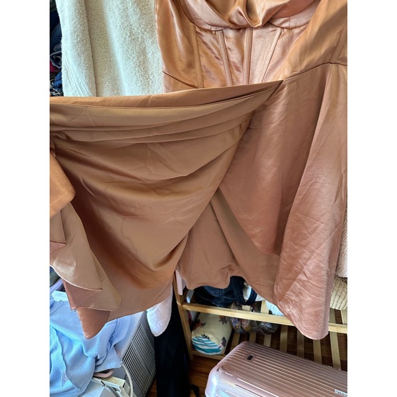 Miss Circle Brigid Coffee Satin Corset Dress Size XL - Picture 12 of 16